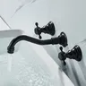 Anqitue robinet de lavabo en laiton à Double poignée 3… – vue 5