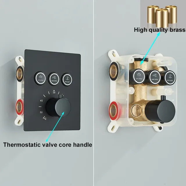 Ensembles de douche thermostatiques de luxe à LED – vue 3
