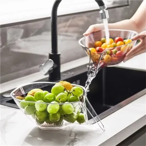 Mir de Vidange en Plastique Transparent, Tamis à Riz, Passoire pour Fruits et Légumes, Outils de Cuisine Mir de Vidange en Plastique Transparent, Tamis à Riz, Passoire pour Fruits et Légumes, Outils de Cuisine