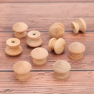 10 pièces boutons de traction ronds en bois naturel poignée de tiroir…
