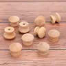 10 pièces boutons de traction ronds en bois naturel… – vue 1
