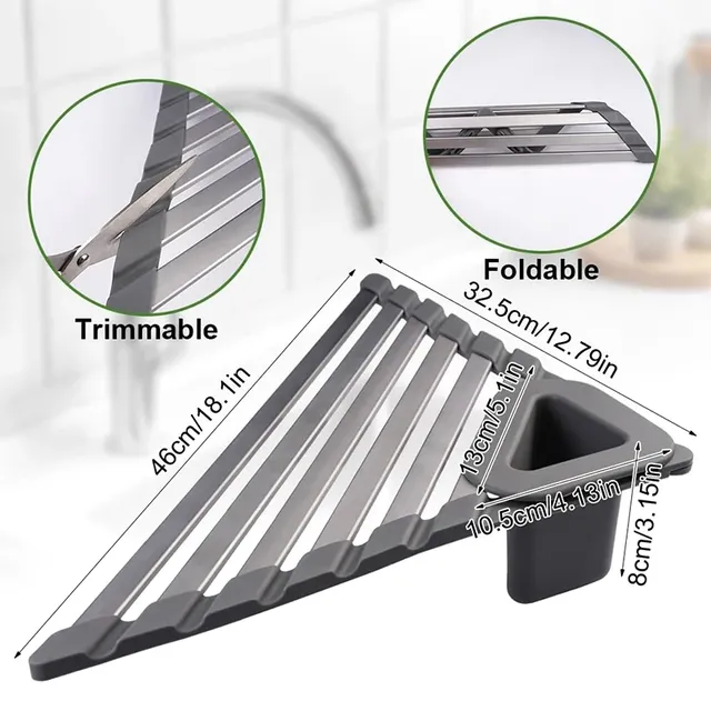 Grand support d'évier d'angle enroulable Durable 46x32CM – vue 6