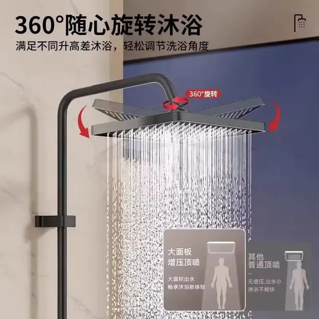 Pommeau de douche carré à grand panneau de 13 pouces – vue 3