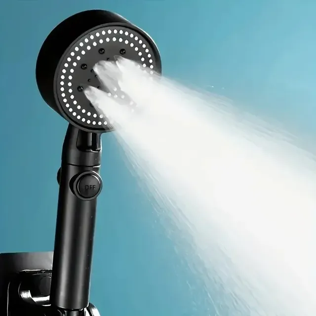 Pommeau de douche noir réglable 3 pièces – vue 2