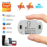 Commutateur intelligent WiFi Tuya avec minuterie et télécommande – Disjoncteur universel pour domotique, fonctionne avec l&rsquo;application Tuya/Alexa/Google Hom