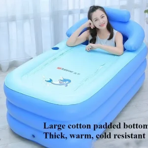 Baignoire Gonflable Portable et Pliable à Usage Domestique, Douche Épaisse Indépendante pour Adulte, E27