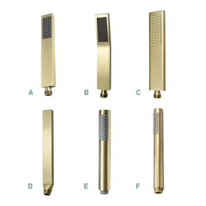 Pommeau de douche à main en laiton doré brossé, tuyau de douche en acier inoxydable de 150cm, accessoires de robinetterie murale Pommeau de douche à main en laiton doré brossé, tuyau de douche en acier inoxydable de 150cm, accessoires de robinetterie murale