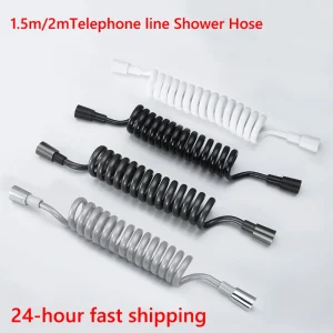 Tuyau de douche en PU pour ligne téléphonique, 1.5m/2m, ressort Flexible pour salle de bains, plomberie, toilettes, Bidet, pulvérisateur, accessoires de salle de bains Tuyau de douche en PU pour ligne téléphonique, 1.5m/2m, ressort Flexible pour salle de bains, plomberie, toilettes, Bidet, pulvérisateur, accessoires de salle de bains