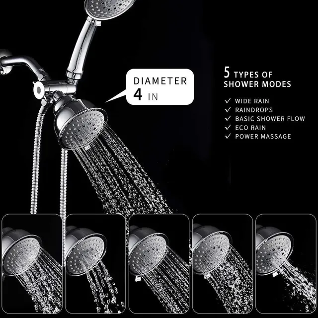 Système de pomme de douche double combiné de luxe – vue 2