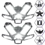 Ampoules de garage LED, 40W 60W 80W10000LM, éclairage de garage super lumineux, lumière de magasin LED avec panneaux réglables, douille à vis E27