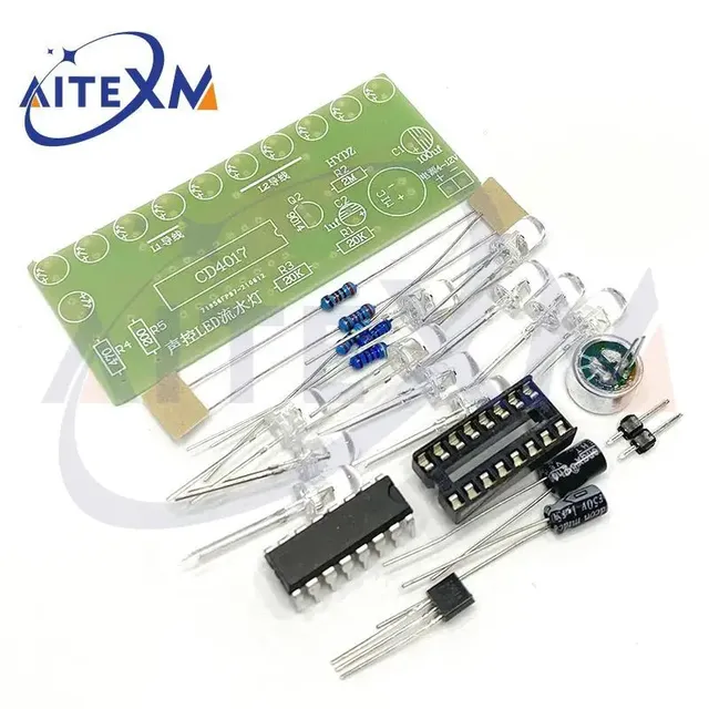 Kit de lumière d'eau LED à commande vocale CD4017… – vue 2