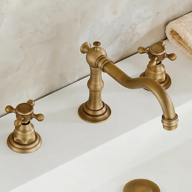 Robinet lavabo baignoire monté pont laiton brossé… – vue 4