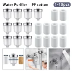 Purificateur de sortie d&rsquo;eau, filtre de robinet universel pour cuisine, salle de bains, douche, filtre domestique en coton PP haute densité, 20 à 1 pièces