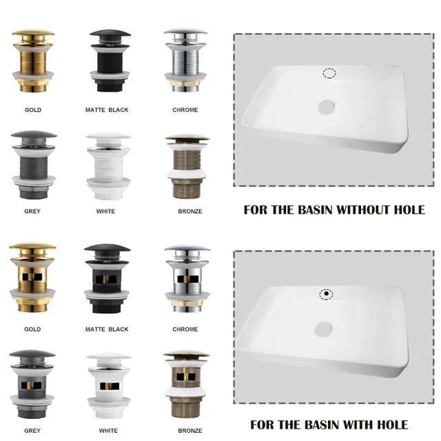 Drain en laiton noir/blanc/chromé/or/Bronze/gris – vue 5