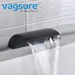 Bec de cascade de baignoire de couleur or/noir mat, poignée de robinet d&rsquo;entrée de cascade de baignoire, interrupteur de douche, Valve en acier inoxydable