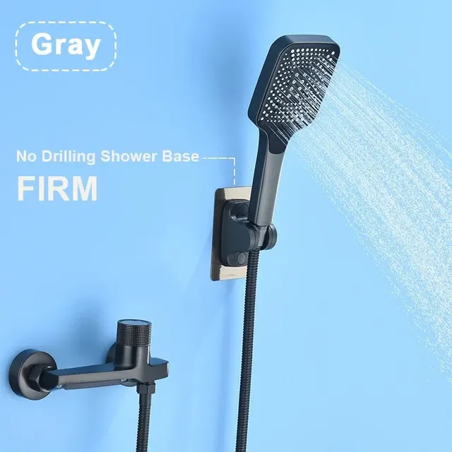 Robinet de baignoire cascade gris avec douchette à main – vue 5