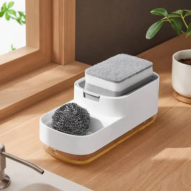 Distributeur de savon à vaisselle Portable 2 en 1