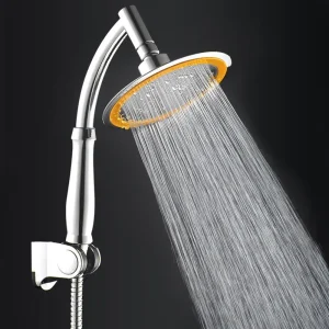 Pommeau de douche de forme ronde réglable, pulvérisateur de pluie, haute pression, multifonction, économie d&rsquo;eau, 4/6 pouces