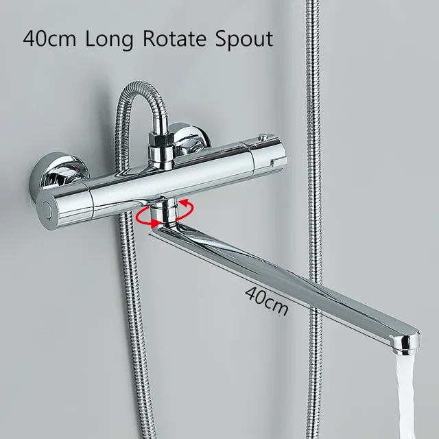 Mitigeur thermostatique robinet baignoire douche mural… – vue 4