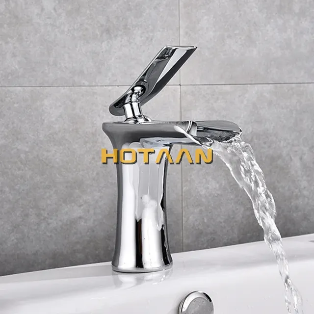 Robinet de salle de bains chromé cascade lavabo – vue 8