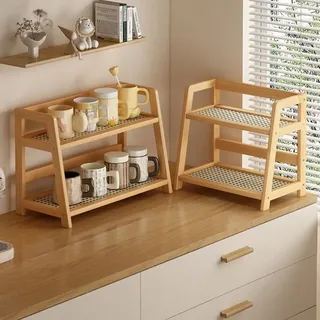 Présentoir épices étagère rangement bois bambou scandinave minimaliste…