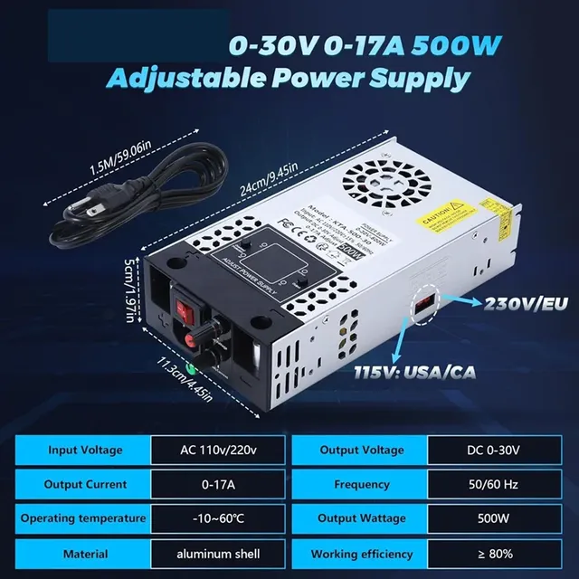 ABKW-alimentation à découpage 0-30V 0-17A 500W… – vue 5