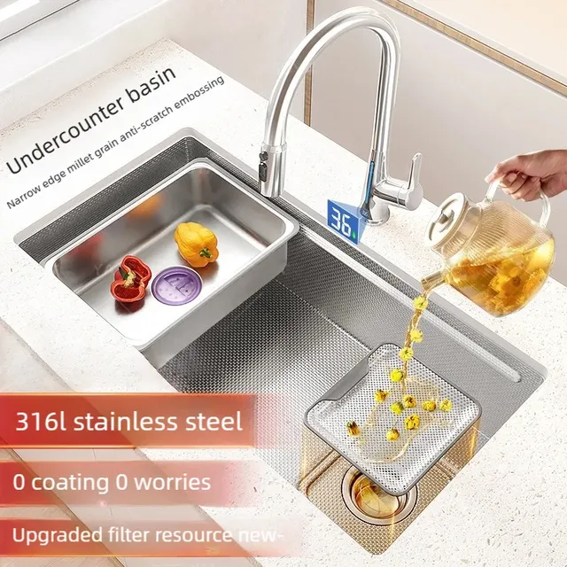 Évier de cuisine en acier inoxydable 316L – vue 2