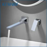 EllMAIDI HOancies-Robinet mural d&rsquo;eau chaude et froide, robinet d&rsquo;évier de centre commercial, bain à bec à 360 percussions avec poignée à levier unique moderne