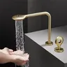 Robinet lavabo mitigeur cascade chaud froid trois trous… – vue 2