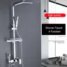 Ensemble de robinets de douche chromés argent pluie – vue 3