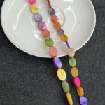 Perles de coquillage ovales 10x14mm, perles d&rsquo;isolation colorées pour la fabrication de bijoux, collier, boucles d&rsquo;oreilles, accessoire de Bracelet