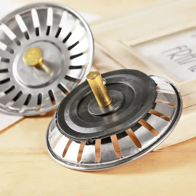 Bonde panier évier inoxydable acier poussoir mécanisme… – vue 3