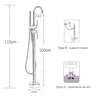 Robinet colonne bain îlot autoportant inox brossé gris… – vue 2