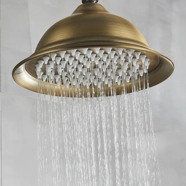 Pommeau douche pluie rond laiton massif brossé antique… – vue 5