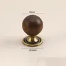 Poignée armoire laiton bois noyer bouton sphérique rétro… – vue 5