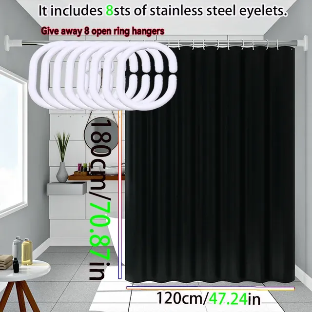 Rideau de douche noir de style Simple – vue 2