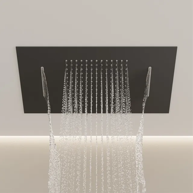 Ensemble de douche thermostatique en laiton noir pour… – vue 4