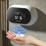 Distributeur automatique de mousse sans contact Regina, affichage de l&rsquo;heure et de la température, chargement USB, liquide à induction automatique étanche