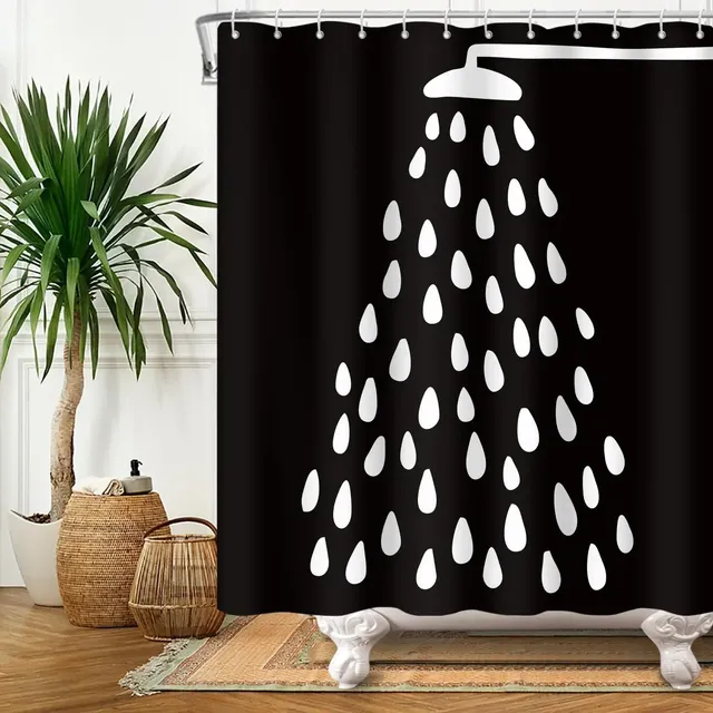 Rideau de douche noir et blanc – vue 3