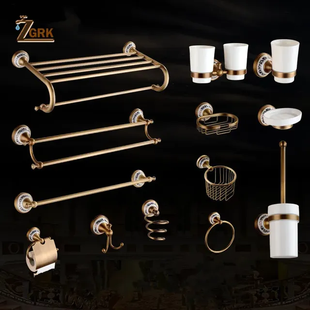 Ensemble mural accessoires salle bain laiton sculpté…