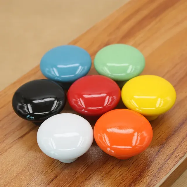 Bouton armoire céramique émaillée brillante couleur vive… – vue 2