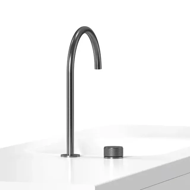 Robinet de lavabo noir à poignée unique – vue 4