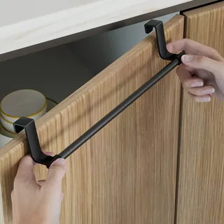 Porte serviettes cuisine suspension armoire acier inox noir mat…
