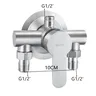 Robinet de douche mural en acier inoxydable avec poignée… – vue 6