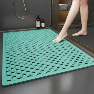 Tapis de baignoire antidérapant, tapis de douche en TPE doux, ventouses fortes, trous de vidange, inodore, tapis de baignoire lavable en machine pour hôtel