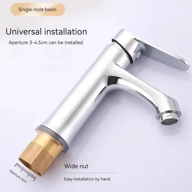 Mitigeur lavabo monocommande chromé corps cylindrique… – vue 3