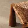 Wabi-Sabi Chaise de salle à manger en rotin et bois massif – vue 4