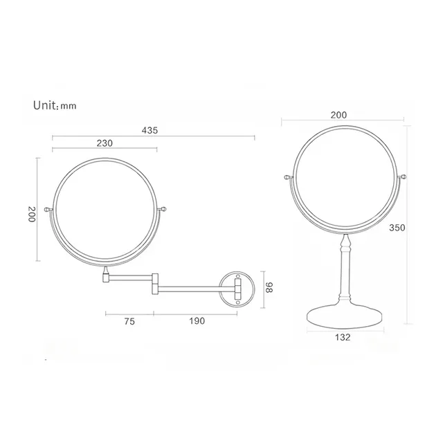 Miroir de bain grossissement 1X/3X – vue 6
