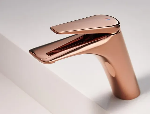 Robinets de salle de bains en or Rose brillant – vue 3