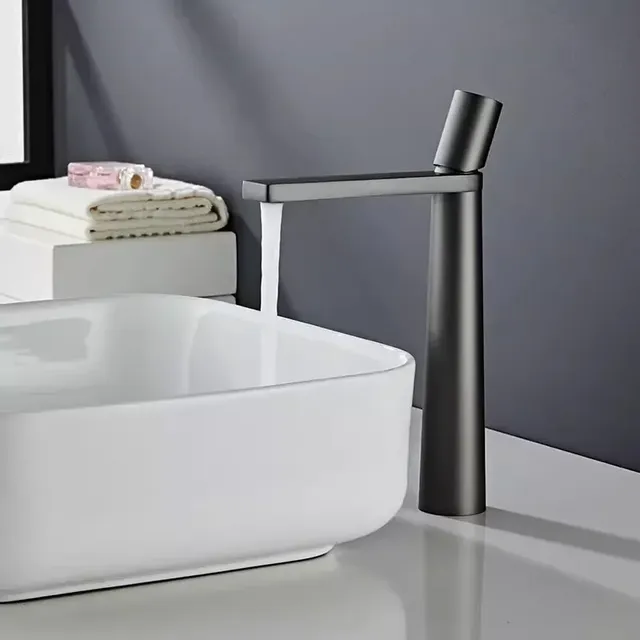 Mitigeur lavabo noir mat contemporain mono levier bec… – vue 4